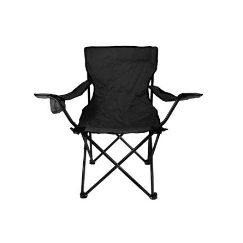 Metal Frame Folding Camping & Beach Chair With Carry Bagb Black